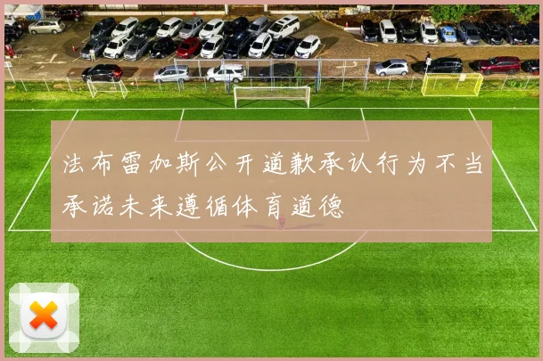 法布雷加斯公开道歉承认行为不当承诺未来遵循体育道德